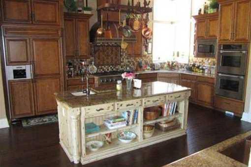 Wooden kitchen with island