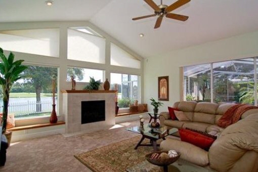 Living room with large windows