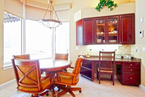 Formal dining area with the wooden furniture